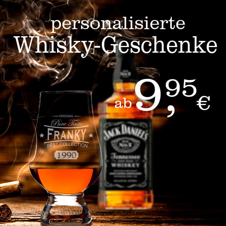 Individuelles Whisky Geschenk Totenkopf mit Karaffe, Gläser und Kiste