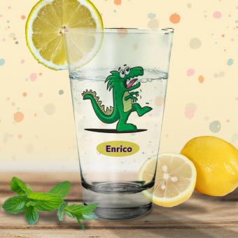 Personalisiertes Trink-/Saftglas für Kinder mit Monster und Namen 