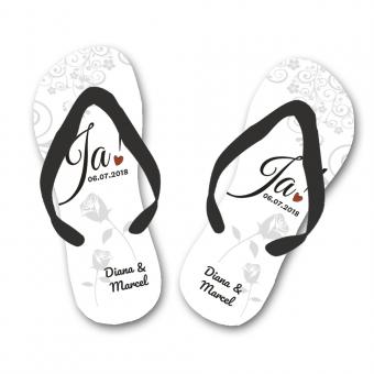 Hochzeits- Flip Flops personalisiert 