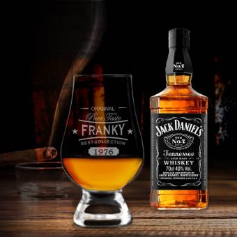Personalisiertes Jack Daniel´s Geschenkset mit edlem Whiskyglas 