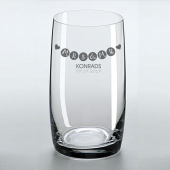 Longdrinkglas mit Hochzeits-Gravur 