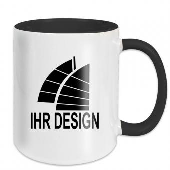 Zweifarbige Tasse / Keramiktasse mit Ihrem Logo oder Design schwarz | Fotodruck 4c