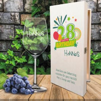 Edles Wein-Geschenk-Set zum Geburtstag personalisiert 